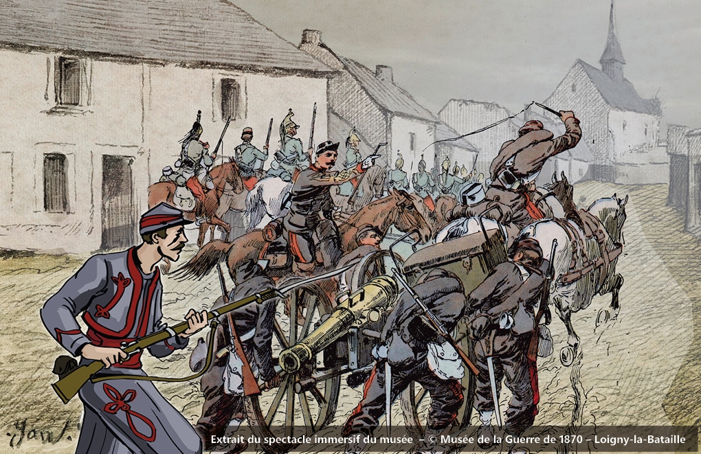 Extrait du spectacle immersif du musée – © Musée de la Guerre de 1870 – Loigny-la-Bataille